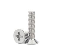 Boulon à vis à tête fraisée plate cruciforme, acier inoxydable 2#-12# 5/32-32 1/4-20 3/8-16, for assemblage mécanique, fixation de meubles, projets de réparation de bricolage(1",10pcs 10-32)