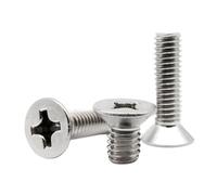 Boulon à vis à tête fraisée plate Phillips cruciforme en acier inoxydable M1-M4, 25 pièces, M2,5x50mm