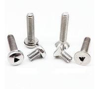 Boulon à vis antivol en acier inoxydable 304, M2 M3 M4 A2-70, douille triangulaire fendue, tête ronde plate, fraisée, 10 pièces(Countersunk head,M4x6mm)