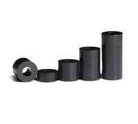 Boulon à vis M3 M4 M5 M6 M8, 25 pièces de diamètre intérieur 3 4 5 6 8mm, noir blanc ABS Nylon plastique Non fileté entretoise creuse entretoise(Black,M4 ID4.1mm OD7mm,Length 4mm)
