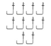 Boulon d'ancrage pour toit, M6 x 60 x 120 mm, en acier inoxydable 304, crochet en J, crochet mural, crochets à tige longue, avec écrou hexagonal, vis d'ancrage pour béton, 10 pièces