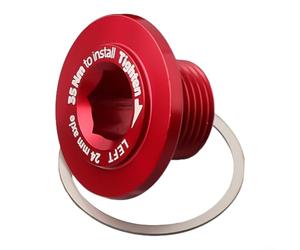 Boulon de bras de manivelle auto-extractible pour Rotor Aldhu, 24/30 mm en alliage d'aluminium avec joints, marquée gauche/droite (boulon rouge L)