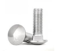 Boulon de carrosserie M10 x 110 mm, en acier inoxydable V2A VA A2, DIN 603 / ISO 8677, tête bombée avec collet carré, filetage complet, 1 pièce