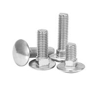Boulon de chariot M4 M5 de 10 à 30mm de longueur, vis à tête ronde en acier inoxydable 304 à col carré 10 pièces/lot(12mm,10PCS_M4)