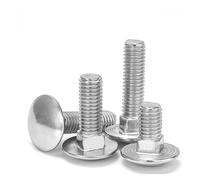 Boulon de chariot M4 M5 M6 M8 M10 M12 de 10 à 150mm de long, vis à tête ronde en acier inoxydable 304 à col carré DIN603 10 pièces/lot(14mm x10pcs,M4)