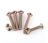 Boulon de Meubles, 10 Pièces Boulons de Meubles en Acier au Carbone M6 avec Ecrous à Barillet(60mm)