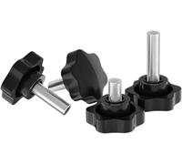 Boulon de poignée de serrage de filetage en forme d'étoile 4 pièces | Vis de serrage de bouton à main noir en acier inoxydable M6 M8 M10 M12 304(M10x16)
