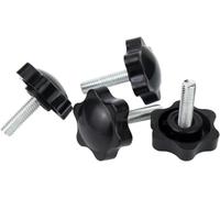 Boulon de poignée de serrage de filetage en forme d'étoile, 5 à 10 pièces | Bouton à main M5 M6 M8, vis de serrage, équipement industriel, plastique et acier(5PCS,M6x45 D38)