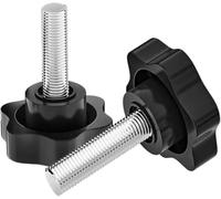 Boulon de poignée de serrage de filetage en forme d'étoile, 5 pièces | Bouton à main M5 M6 M8, vis de serrage, équipement industriel, plastique et acier(M6x40)