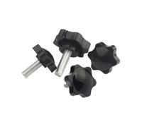 Boulon de poignée de serrage de filetage en forme d'étoile | Vis à bouton manuel M4 M5 M6 M8 M10, travail des métaux, boulons à pouce en acier au carbone(Black,8MM (10PCS) M8(D32MM))