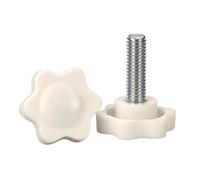 Boulon de poignée de serrage de filetage en forme d'étoile | Vis à bouton manuel M4 M5 M6 M8 M10, travail des métaux, boulons à pouce en acier au carbone(White,30MM (2PCS) M8(D38MM))