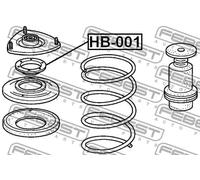 Boulon de poulie Essieu avant HB-001 FEBEST pour HONDA CIVIC VI Fastback STREAM