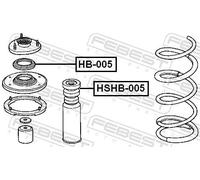 Boulon de poulie Essieu avant HB-005 FEBEST pour HONDA CIVIC VI Fastback