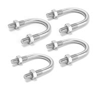 Boulon de serrage en U en acier inoxydable, paquet de 2 boucles de tube fixe M8 avec 8 for feuilles et panneaux de bois for la fixation, accessoires industriels extérieurs(M8*27)