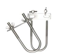 Boulon de serrage en U en acier inoxydable, paquet de 2 tuyaux en forme de U allongés M10, tenant avec écrou papillon et déflecteur(M10*60 * 150)