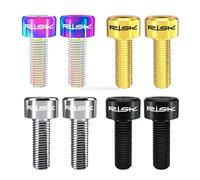 Boulon De Tige Fixe De Vélo En Alliage De Titane M5 14mm, 2 Pièces, Tige De Vélo Ronde Conique, Vis De Couvercle Supérieur, Vis De Casque