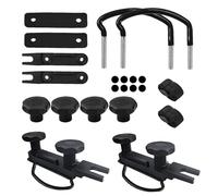 Boulon de toit U pinces à boulons - boulons de convoyeur de cargaison de toit, kit de montage | 4pcs U bâtales de porte-bagages pour, 8 écrous de verrouillage avec 2 sangles de sécurité,