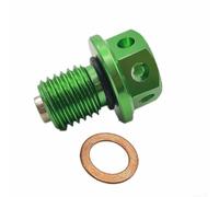 Boulon de vidange d'huile magnétique 12 mm x 1,5 avec trou de fil de sécurité pour l'entretien du moteur de moto - Pour construction en aluminium 6061-T6 usiné CNC (vert)