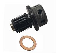 Boulon de vidange d'huile magnétique 12 mm x 1,5 avec trou de fil de sécurité pour l'entretien du moteur de moto - Pour construction en aluminium 6061-T6 usiné CNC (noir)