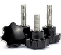 Boulon de vis de bouton à main en acier inoxydable 304 | Vis de machine de poignée de pouce de serrage de fil de tête de forme d'étoile en plastique(16mm (5pcs),M8 (Head 32mm))