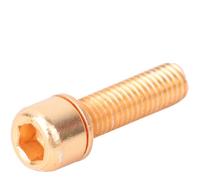 Boulon de Vis de Tige de Vélo M5X18Mm, Boulons à Tête Conique Vis en Acier avec Fixation Filetée d'espacement pour Vélo de Route VTT (Or Une Carte/6 pièces)