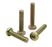 Boulon d'entraînement hexagonal à tête plate en acier au carbone galvanisé de couleur M6 M8, vis à moitié inférieure for meubles, basse tension, 6/12(M6x30mm (12pcs))