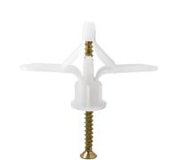 Boulon d'expansion blanc/gris, ancrages for plaques de plâtre en plastique, fixation for cloisons sèches, Tube d'expansion, auto-perçage avec vis plaquées zinc