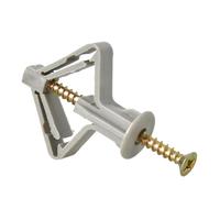 Boulon d'expansion blanc/gris, ancrages for plaques de plâtre en plastique, fixation for cloisons sèches, Tube d'expansion, auto-perçage avec vis plaquées zinc