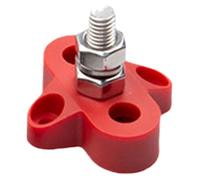 Boulon d'extrémité - Construction En ABS Rouge, Connecteur À Double Tête M6 M8, Montant D'alimentation À Tête Simple, Goupille Électrique Pour Charges | Support De Câble De Batterie Pour