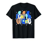 Boulon éclair à Carreaux pour Filles de quatrième année de rentrée Scolaire T-Shirt