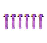Boulon en titane, Boulon à tête hexagonale à bride en titane Ti GR5 M4 M5, vis de modification for vélo, voiture, moto(Purple,M5x20mm)