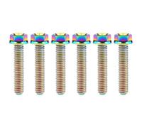 Boulon en titane, Boulon à tête hexagonale à bride en titane Ti GR5 M4 M5, vis de modification for vélo, voiture, moto(Rainbow Color,M4x20mm)