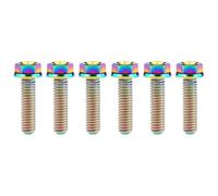 Boulon en titane, Boulon à tête hexagonale à bride en titane Ti GR5 M4 M5, vis de modification for vélo, voiture, moto(Rainbow Color,M4x15mm)