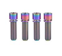 Boulon en titane, Boulons en titane M7 x 20 mm 25 mm avec rondelles à tête Allen for vis de potence de vélo, 4 pièces(Colorful,M7X25mm)