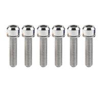 Boulon en titane, Lot de 6 boulons en titane M6 x 16 18 20 25 35 mm à tête Allen avec rondelle for potence de vélo, bleu brûlé, M6, 35 mm(Silver,18mm)