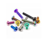 Boulon en titane M4 M5 M6 M8, tête de rondelle à bride Torx intérieure, boulons en Ti colorés, vis for moteur de vélo, modification, livraison directe, 1 pièce(Titanium colour,M5X15)