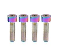 Boulon en titane M4 x 10 12 15 20 mm Clé à six pans creux DIN912 Vis de tige en titane Vis de tension de limite de vélo(M4X15mm Rainbow)