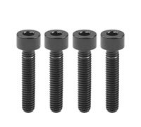 Boulon en titane M4 x 10 12 15 20 mm Clé à six pans creux DIN912 Vis de tige en titane Vis de tension de limite de vélo(M4X20mm Black)