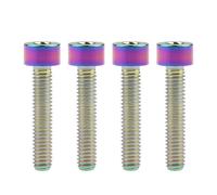 Boulon en titane M4 x 10 12 15 20 mm Clé à six pans creux DIN912 Vis de tige en titane Vis de tension de limite de vélo(M4X20mm Rainbow)