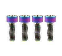 Boulon en titane M4 x 10 12 15 20 mm Clé à six pans creux DIN912 Vis de tige en titane Vis de tension de limite de vélo(M4X12mm Rainbow)
