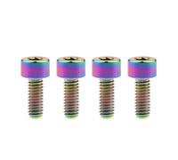 Boulon en titane M4 x 10 12 15 20 mm Clé à six pans creux DIN912 Vis de tige en titane Vis de tension de limite de vélo(M4X10mm Rainbow)
