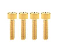 Boulon en titane M4 x 10 12 15 20 mm Clé à six pans creux DIN912 Vis de tige en titane Vis de tension de limite de vélo(M4X15mm Gold)