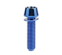 Boulon en titane M5/M6x16 18 20 25 mm avec rondelles, vis à tête hexagonale for collier de serrage de potence de frein à disque de vélo(Blue,20MM_M6)