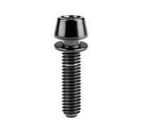 Boulon en titane M5/M6x16 18 20 25 mm avec rondelles, vis à tête hexagonale for collier de serrage de potence de frein à disque de vélo(Black,18MM_M5)