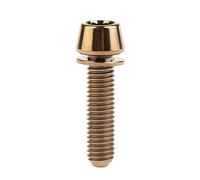 Boulon en titane M5/M6x16 18 20 25 mm avec rondelles, vis à tête hexagonale for collier de serrage de potence de frein à disque de vélo(Bronze,20MM_M5)