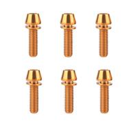 Boulon en titane, Vis en titane for potence de vélo, tête conique Allen M5 x 16 (18/20 mm) avec rondelle, for VTT et vélo de route(Gold,M5x18mm)