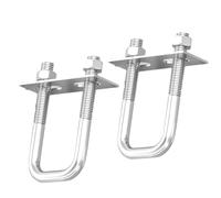 Boulon en U carré en acier inoxydable, Kit de boulons en U carrés acier inoxydable M6 M8 M10, tailles assorties avec écrous et plaques cadre(M8*25 * 75(2 sets))