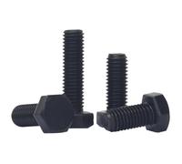 Boulon Hex M7x1.0 Acier 8.8 Zingué Noir GB5783 Vis Tête Plate 10 Pièces (Blackened full thread m7*1 * 30)