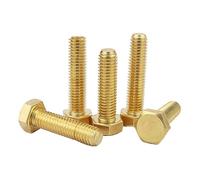 Boulon hexagonal en laiton, vis hexagonales externes à filetage métrique, boulons à tête ronde entièrement filetés, or, M4x35 mm, 10 pièces