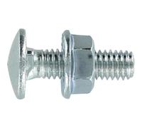 Boulon japy - RAM - Tête ronde collet carré - TRCC - Acier zingué - 6 x 12 mm - Filetage total - Boîte de 100